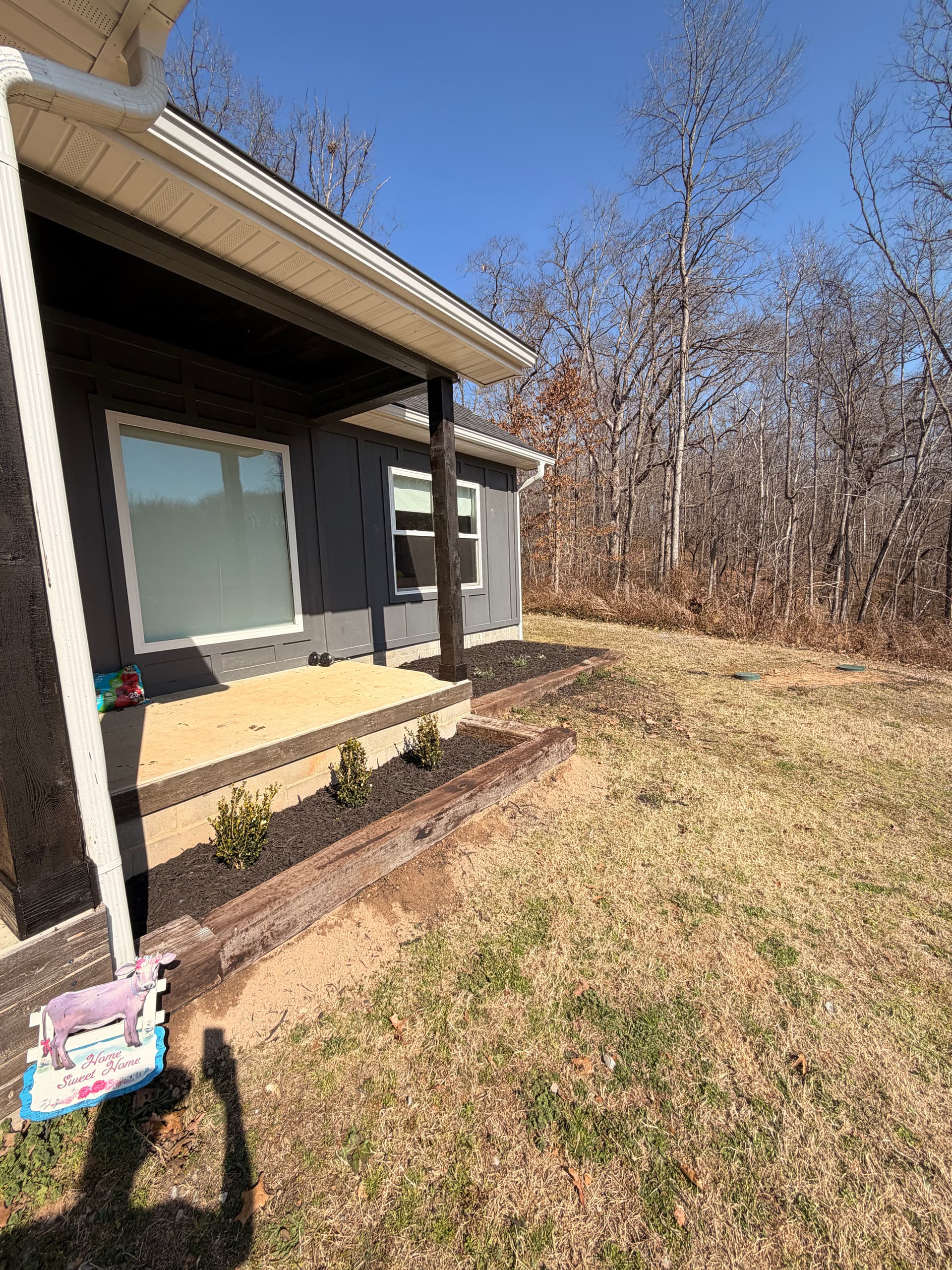 Front Porch Makeover with Mulch Installation