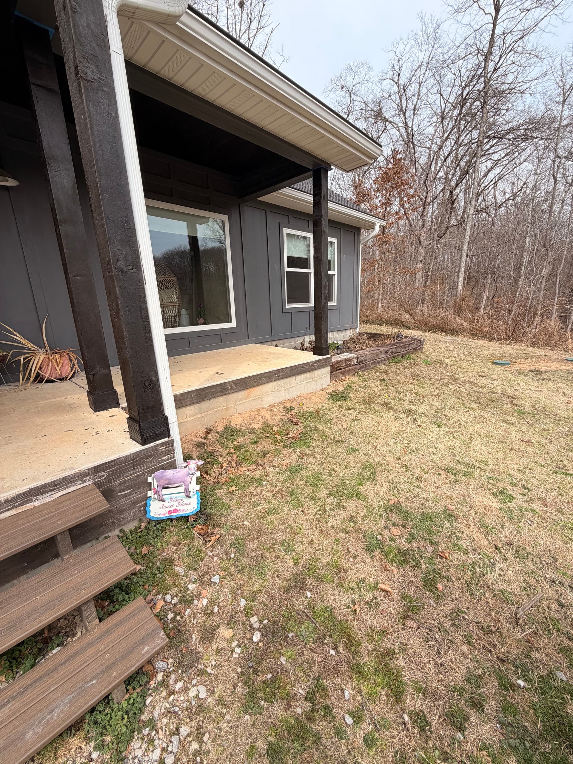 Front Porch Makeover with Mulch Installation