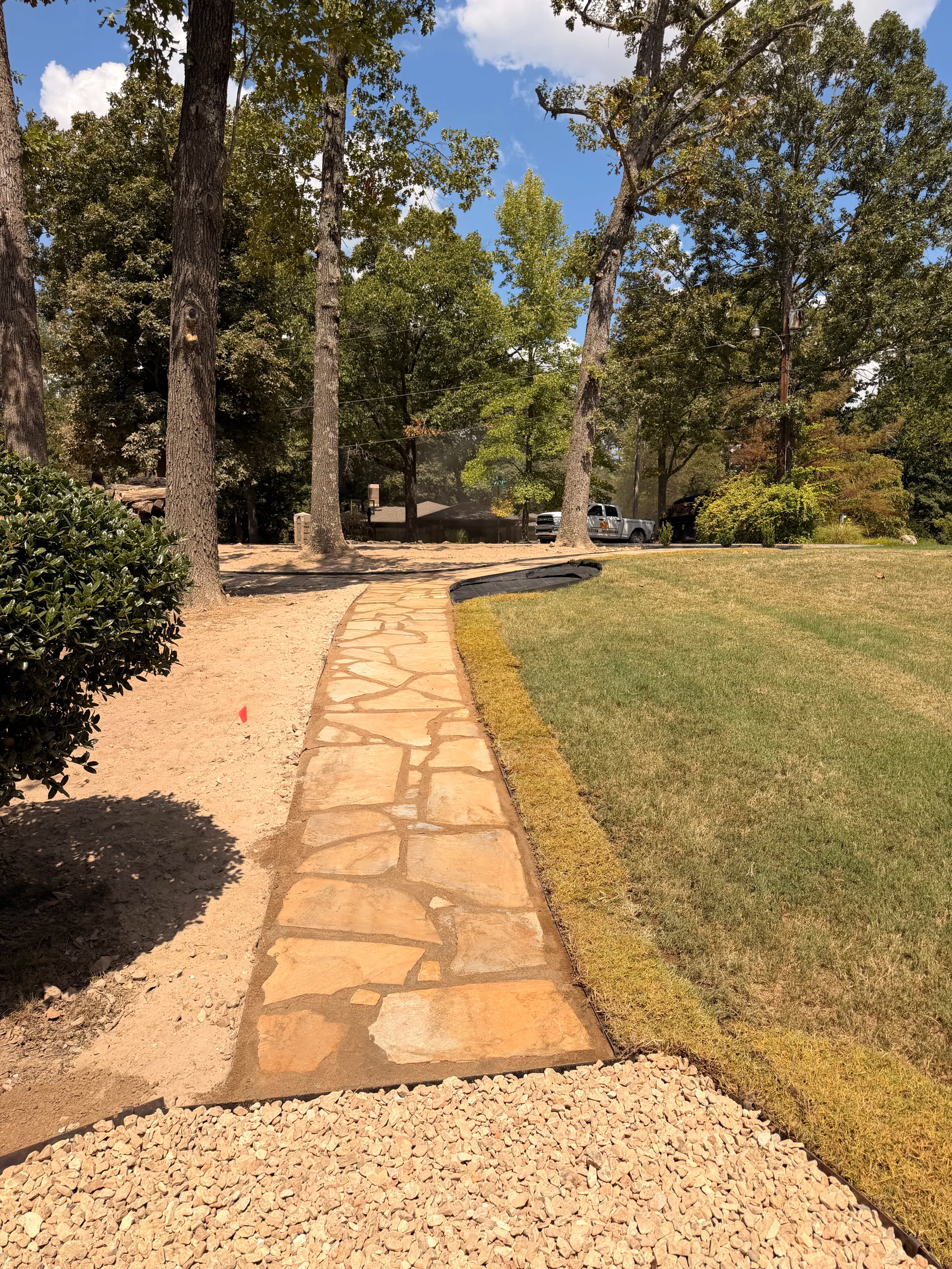 Project Flagstone Path, Fire Pit, and Full Yard Overhaul Done Right image