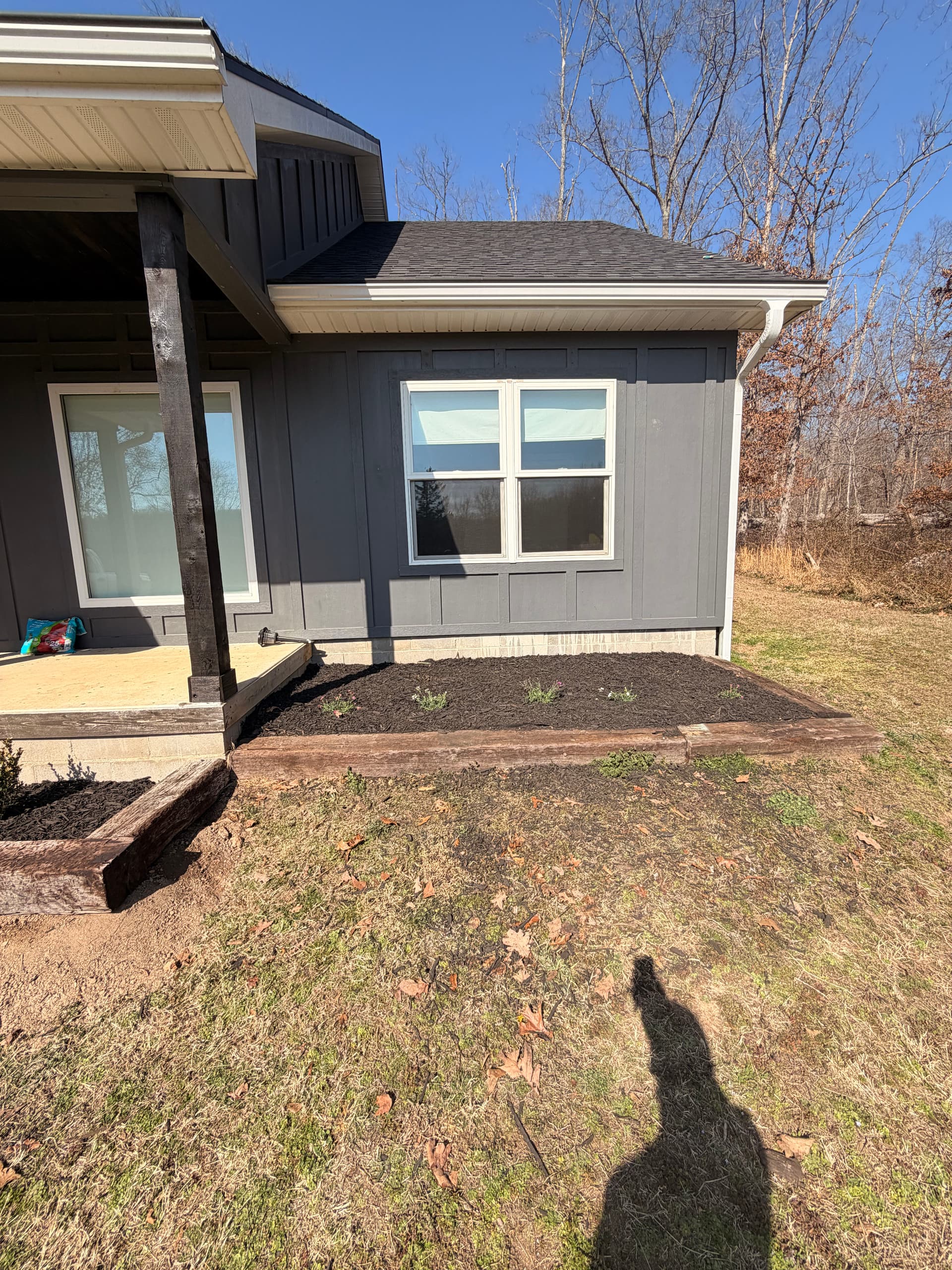 Front Porch Makeover with Mulch Installation