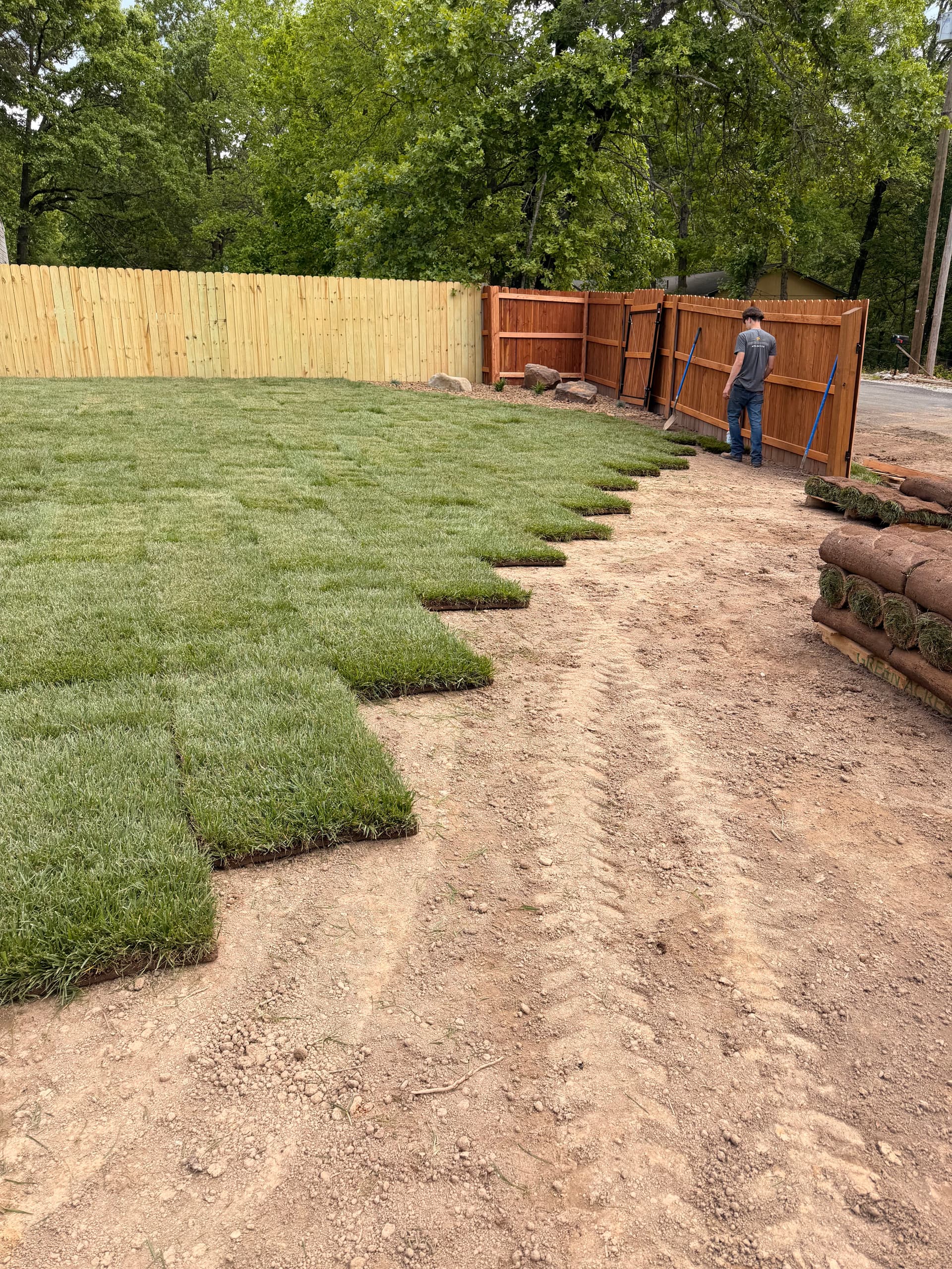 Fresh-Cut Fescue Sod and Regrade Gives NWA Backyard a Real Fresh Start image