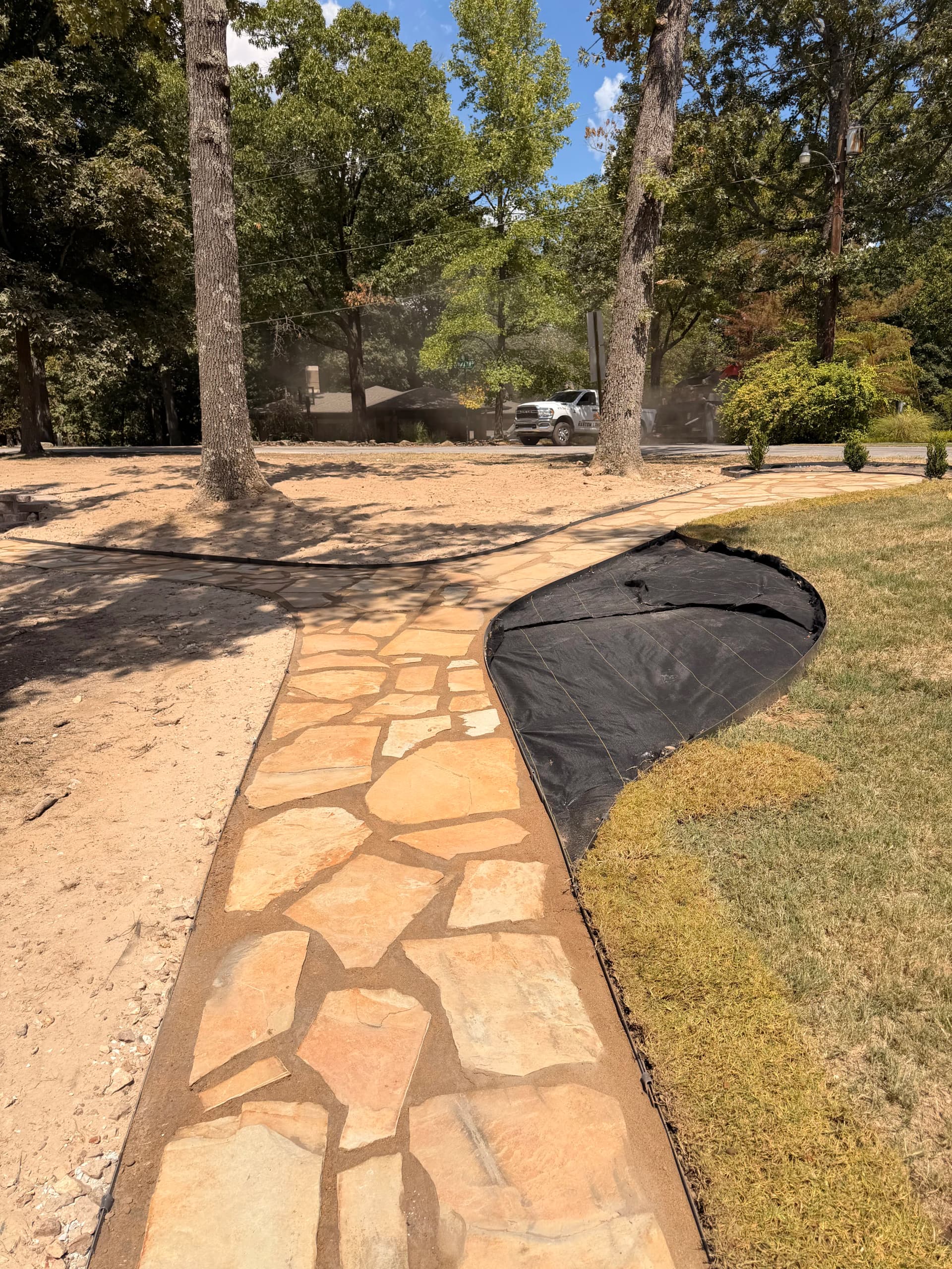 Gallery photos for Flagstone Path, Fire Pit, and Full Yard Overhaul Done Right: Image #1