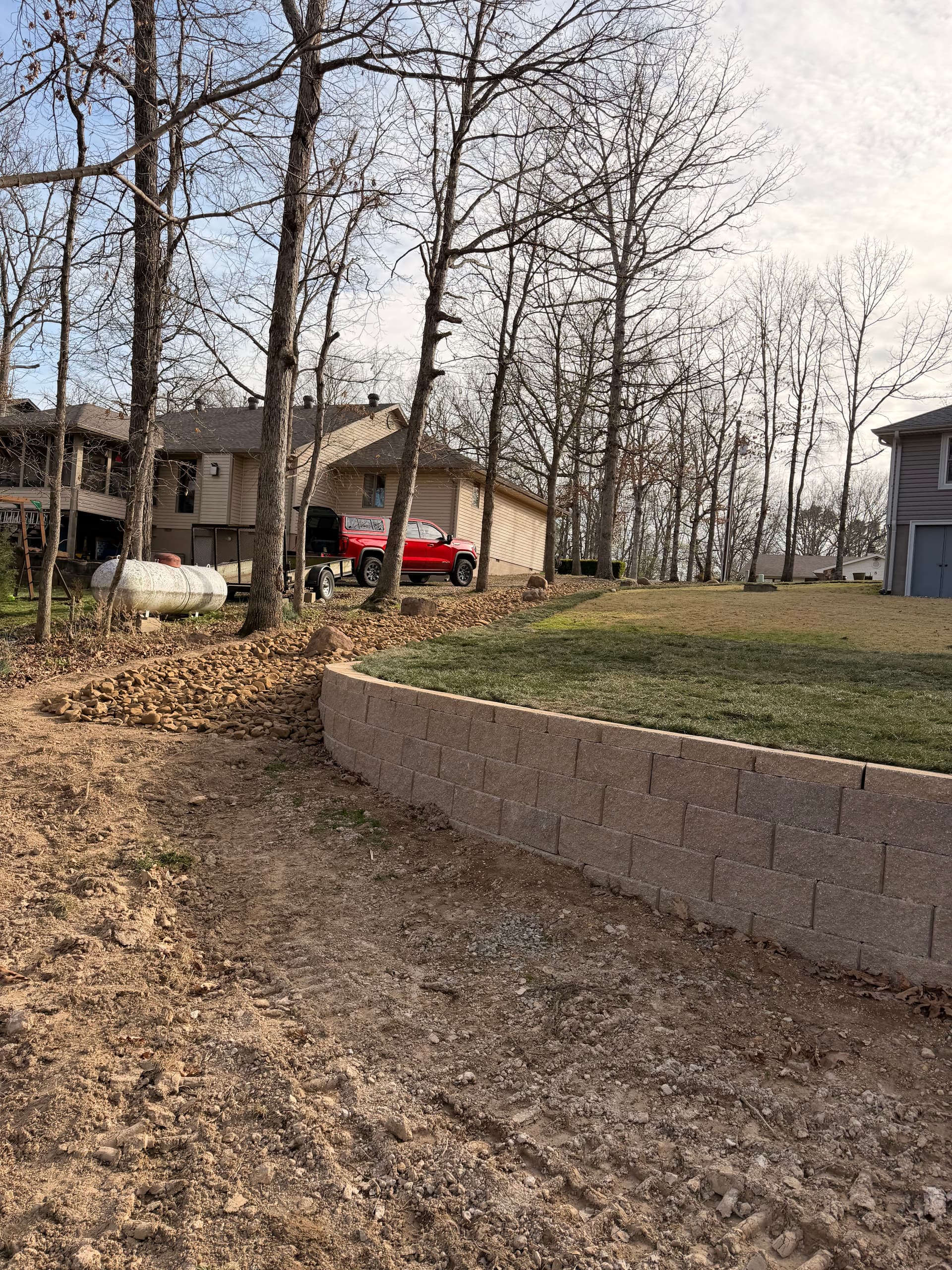 Gallery photos for Complete Landscape Transformation with Retaining Wall and New Rock Features: Image #9