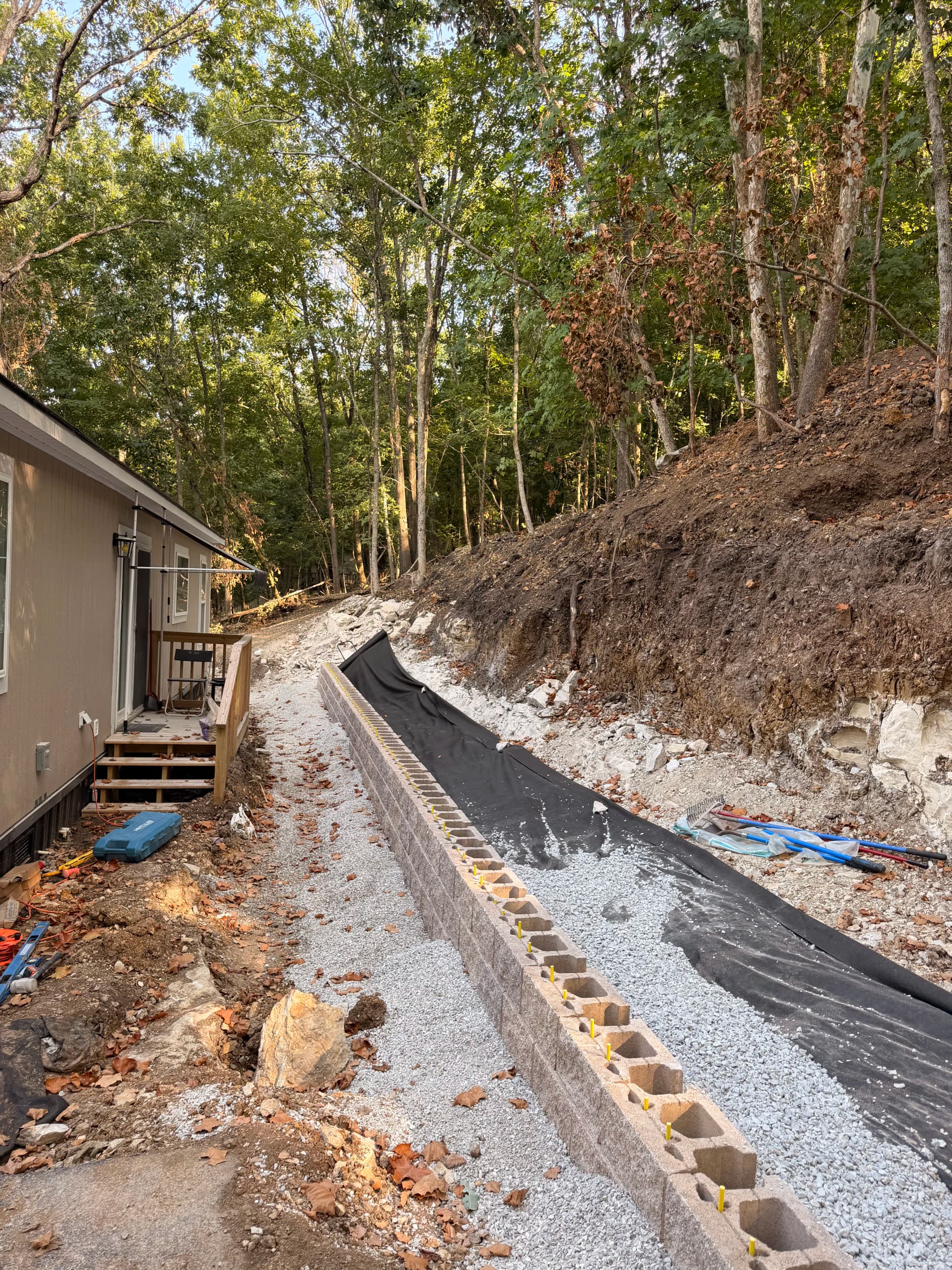 Gallery photos for From Mudslide Risk to Solid Retaining Wall in NWA: Image #5