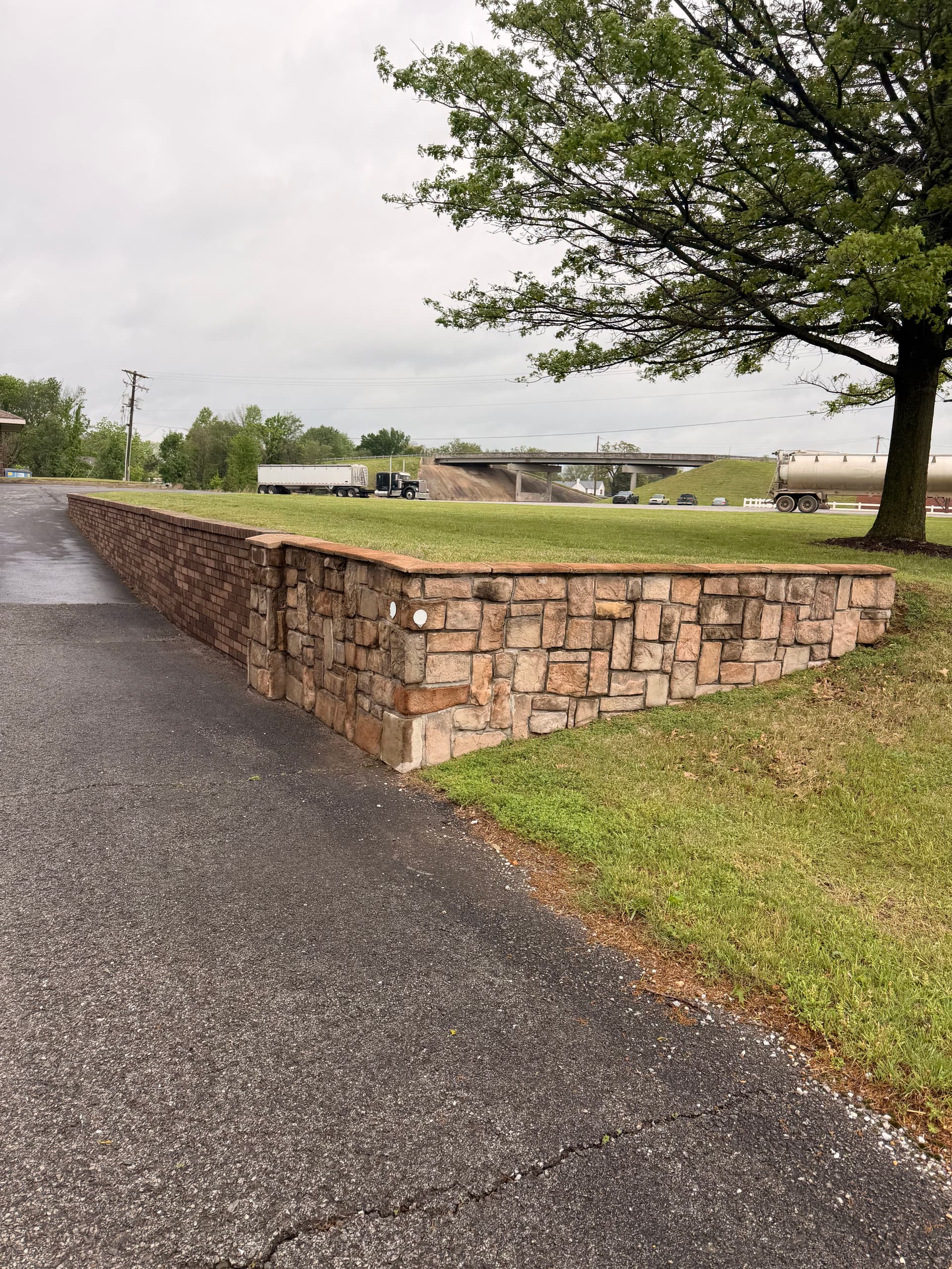 Gallery photos for Old Retaining Walls Out, Fresh Grade and Grass Seed In: Image #1